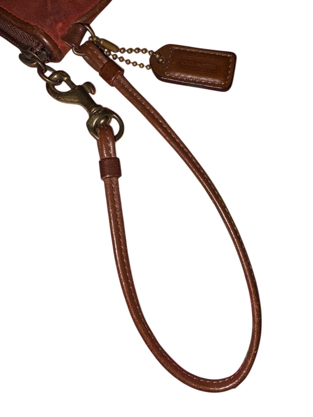 Coach Vintage Y2K Corset Laced Wristlet In Rust suede & brown leather.  7139 - Picture 6 of 10